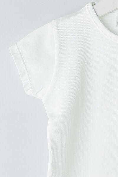 Kısa Kollu Çocuk Body Düz Renk Çocuk Tişört