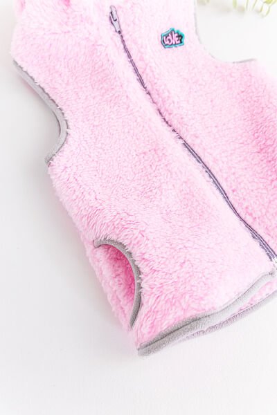 Kapüşonlu Welsoft Peluş Kız Bebek Yelek