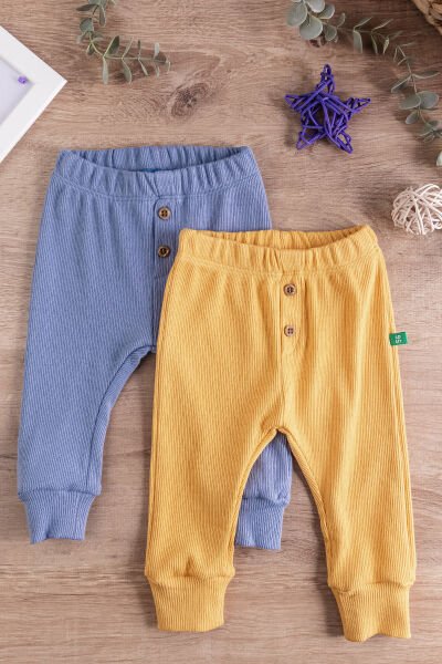 Erkek/Kız Bebek Tek Alt Pantolon mavi-sarı -  0-3 AY