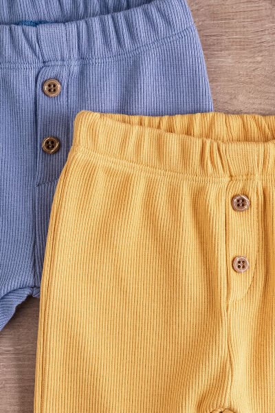 Erkek/Kız Bebek Tek Alt Pantolon mavi-sarı -  9-12 AY