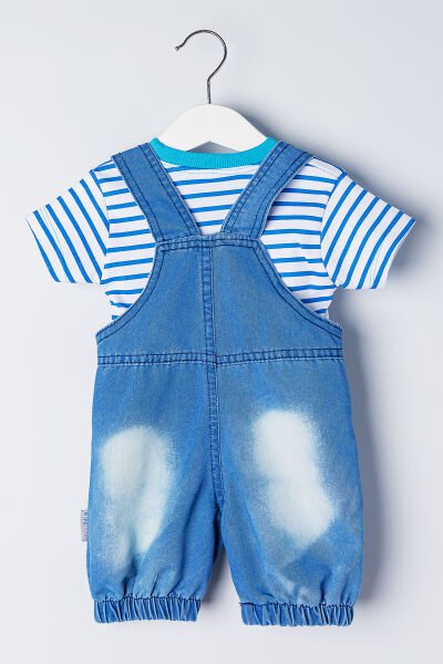 Denim Kumaş Bol Kesim Erkek Bebek Tulum Salopet Takım