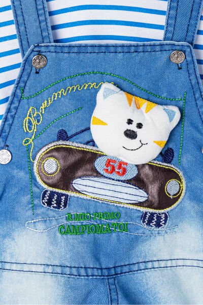 Denim Kumaş Bol Kesim Erkek Bebek Tulum Salopet Takım