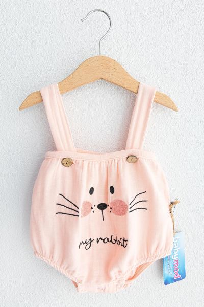 Minik Tavşan Kız Bebek Tulum Salopet Bebek Takım