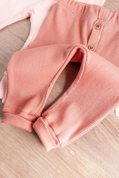 Erkek/Kız Bebek Tek Alt Pantolon Gül kurusu -  6-9 AY