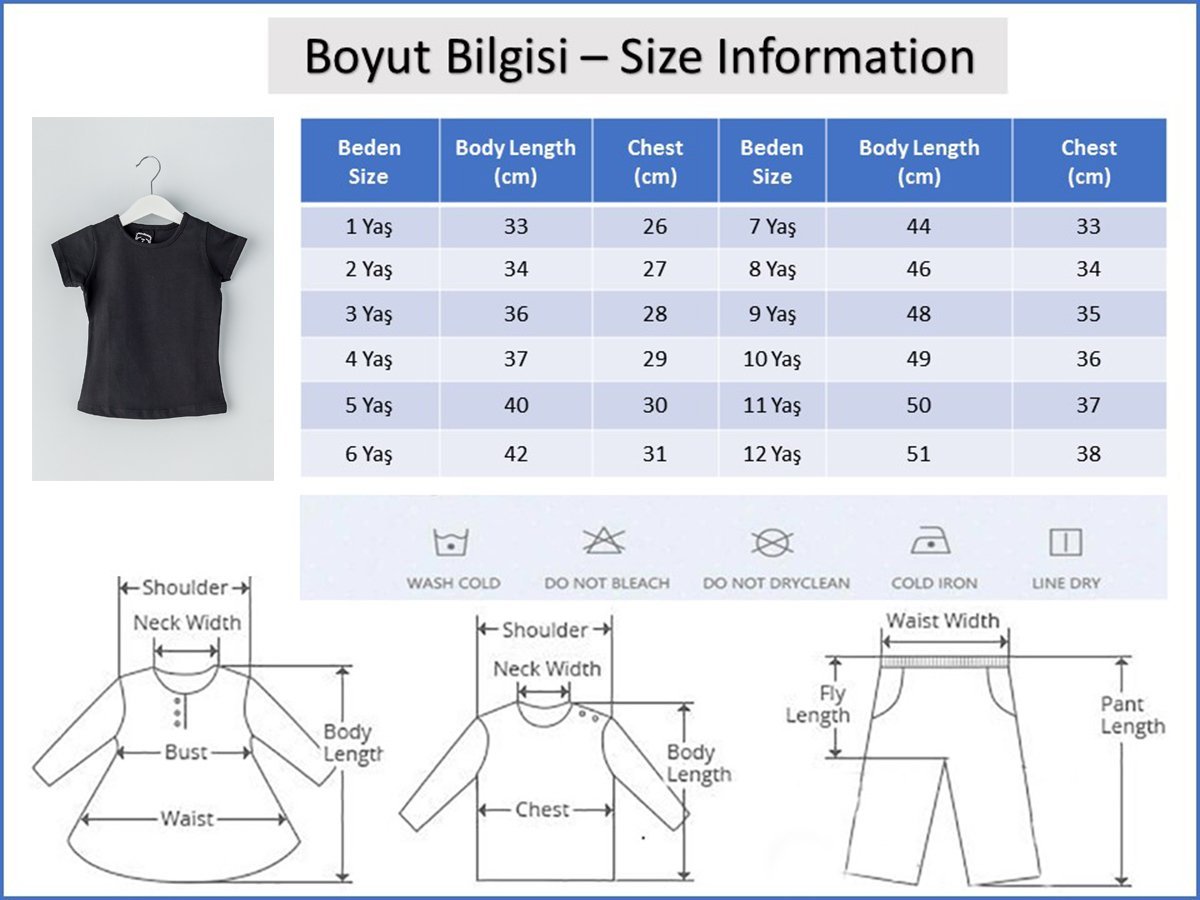 Kısa Kollu Çocuk Body Düz Renk Çocuk Tişört