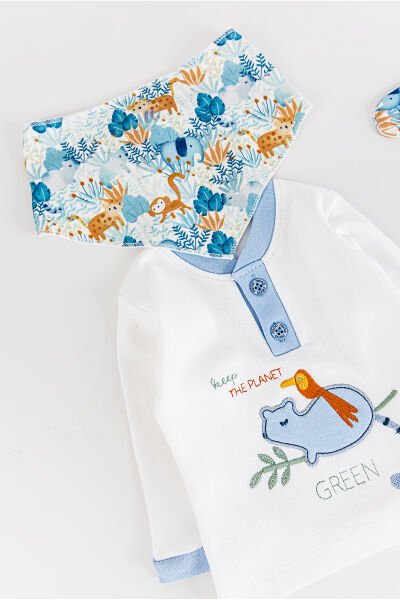 Orman Temalı 5 Parça Erkek Bebek Hastane Çıkışı Bebek Takımı