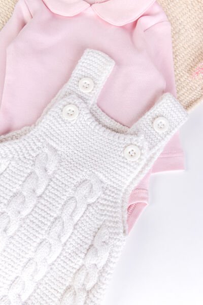 Triko Kışlık 2'li Kız Bebek Salopet Tulum Set