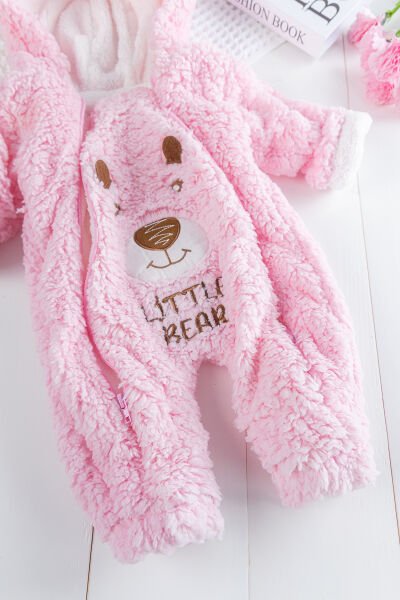 Sevimli Ayıcık Welsoft Peluş Astronot Kız Bebek Tulum PEMBE - 3-6 AY