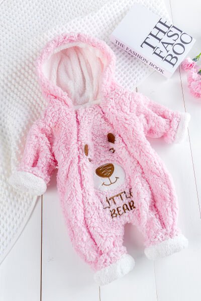 Sevimli Ayıcık Welsoft Peluş Astronot Kız Bebek Tulum PEMBE -  6-9 AY