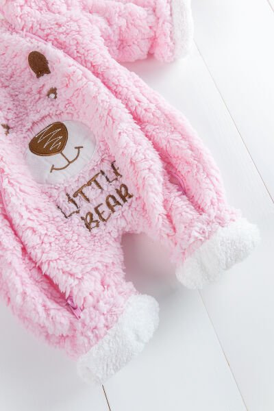 Sevimli Ayıcık Welsoft Peluş Astronot Kız Bebek Tulum PEMBE -  6-9 AY