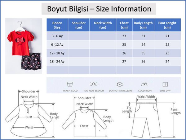 Kız Bebek Takım Figürlü Kız Bebek Yazlık Takım