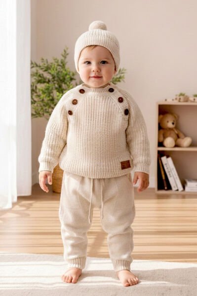 Bereli Triko Kışlık Erkek Bebek Takım
