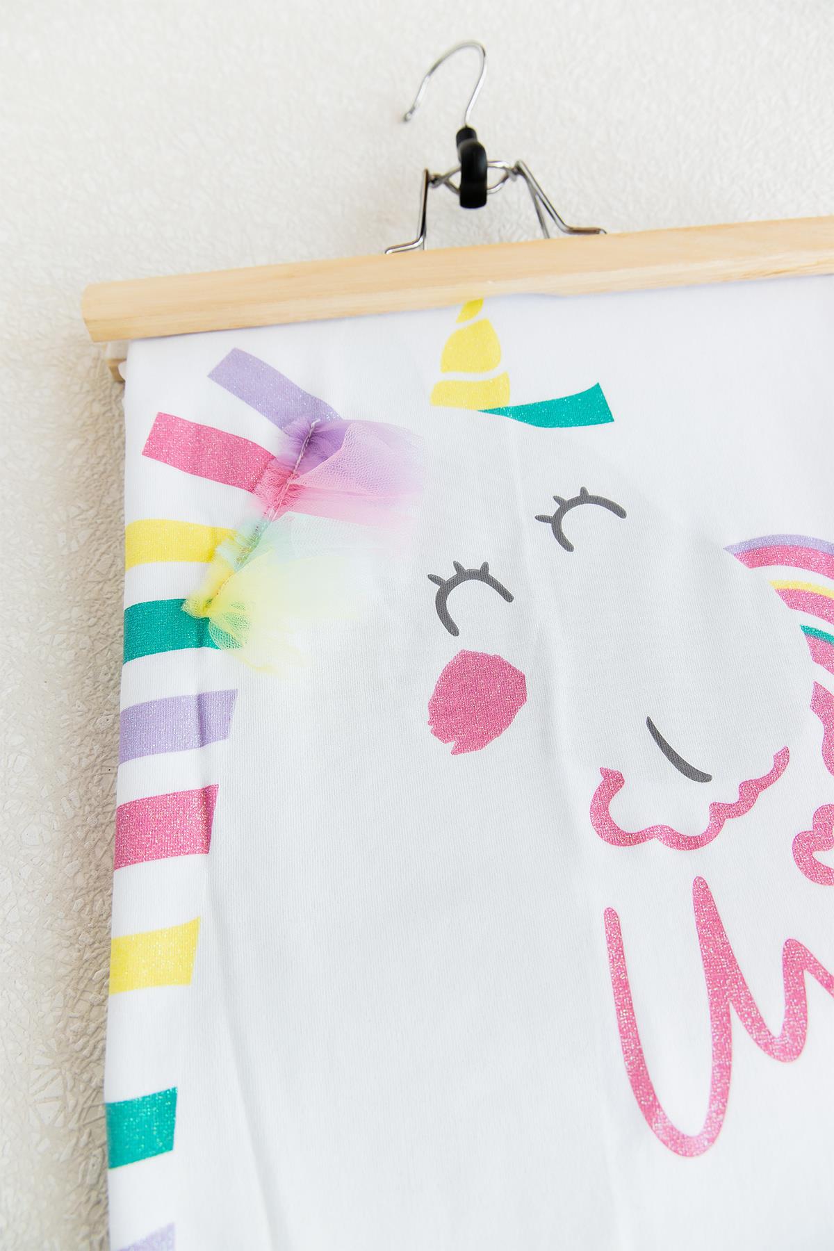 Unicorn Baskılı Çift Kat Penye Bebek Battaniye