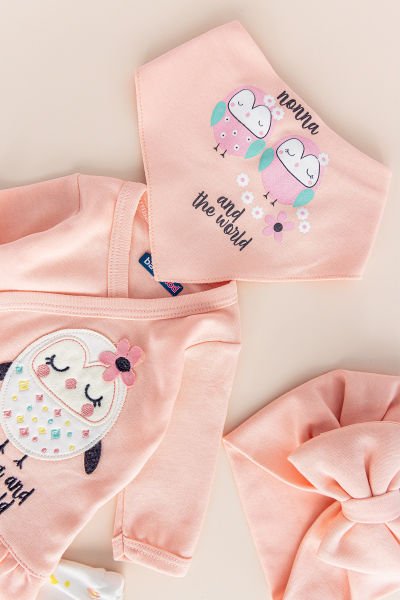 Kız Bebek Takım Cute Birds 5 Parça Kız Bebek Hastane Çıkışı