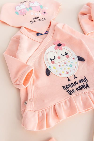 Kız Bebek Takım Cute Birds 5 Parça Kız Bebek Hastane Çıkışı