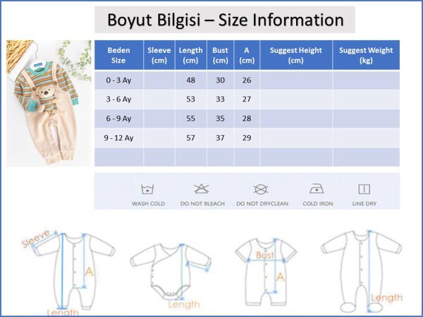 Oyuncak Ayıcıklı Erkek Bebek Tulum