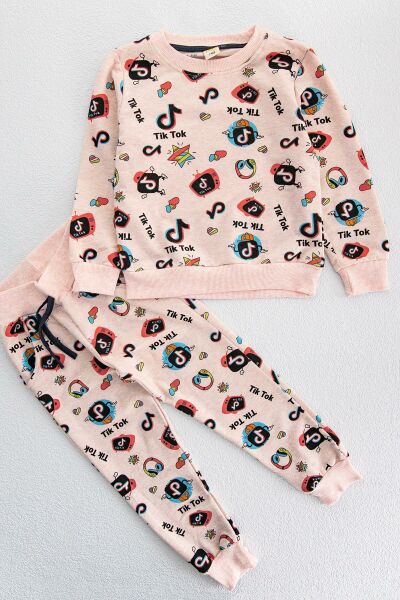 Tiktok Kız Çocuk Pijama Takımı