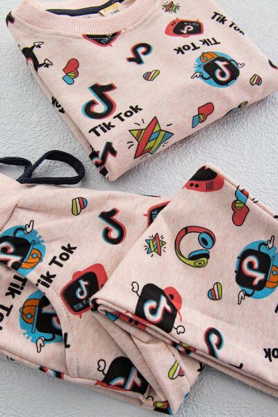 Tiktok Kız Çocuk Pijama Takımı