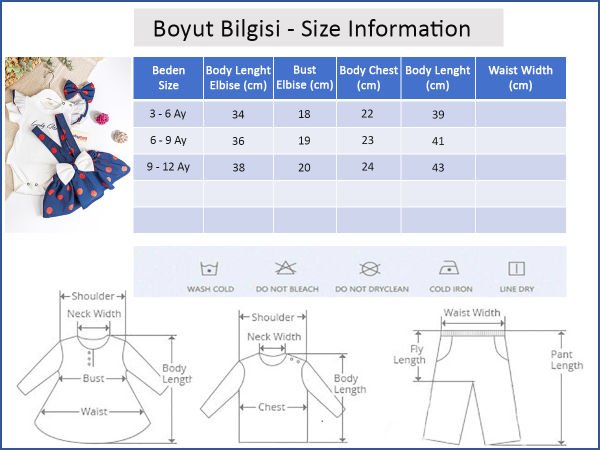 Puantiyeli Fiyonklu Bandanalı Yazlık Kız Bebek Salopet Elbise LACİVERT - 3-6 AY