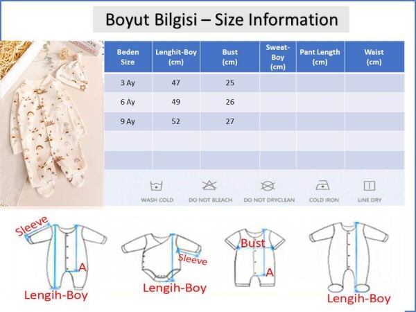 Gök Kuşağı Desenli Pamuklu Kız-Erkek Bebek Tulum