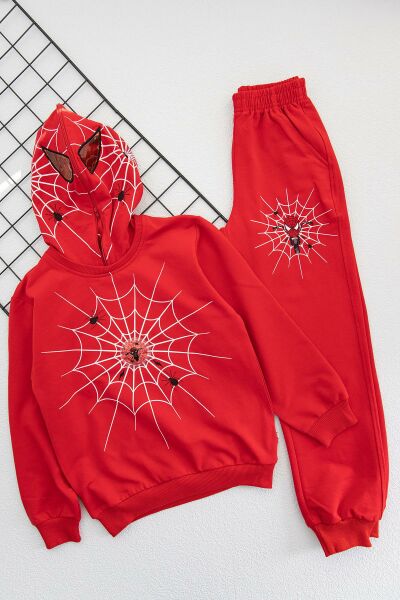 Spiderman Erkek Çocuk Kapüşonlu Eşofman Takımı