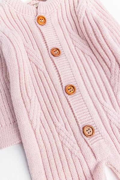 Triko Kız Bebek Tulum Şapka Takım