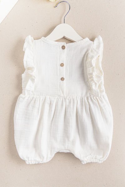 Fırfırlı Müslin Yazlık Kız Bebek Tulum
