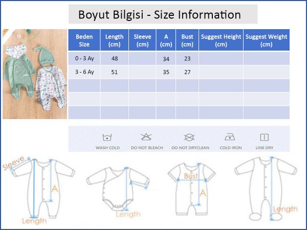 Dino Figürlü Uzun Kollu 2'li Erkek Bebek Tulum