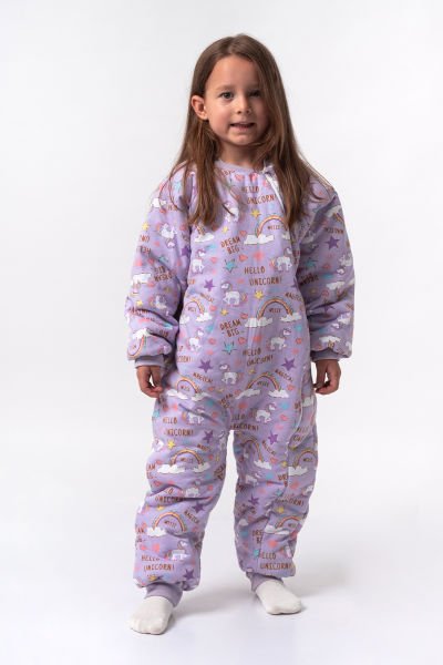 Gökkuşağı Temalı Kız Bebek/Çocuk Uyku Tulumu LİLA - 1 Yaş