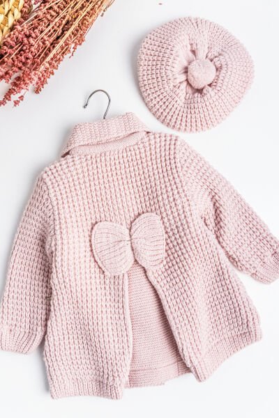 Triko İçi Peluş Kız Bebek Hırka Bebek Mont