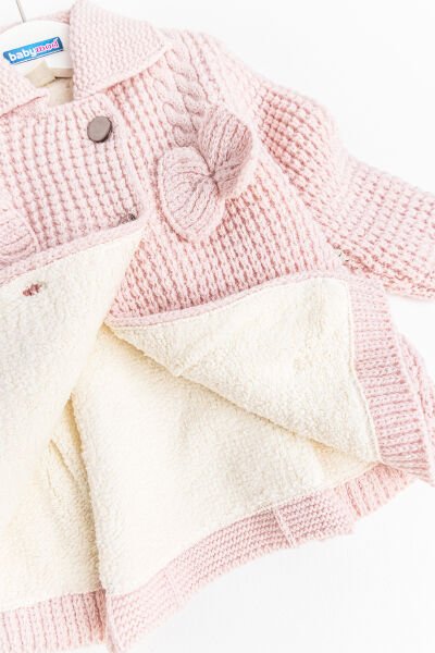 Triko İçi Peluş Kız Bebek Hırka Bebek Mont