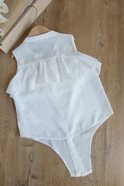Önden Bağlamalı Askılı Yazlık Kız Çocuk Gömlek BEJ -  5-6 Yaş