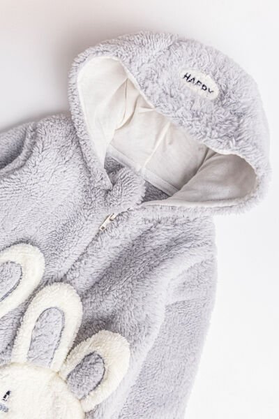 Tavşan Figürlü Peluş Erkek Bebek Tulum