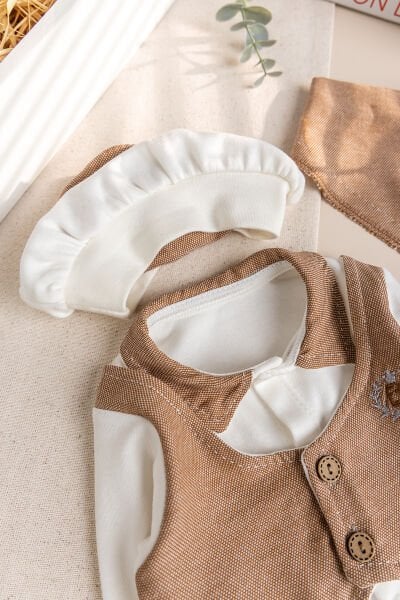 Yelekli 5 Parça Erkek Bebek Pamuk Hastane Çıkışı Bebek Takımı