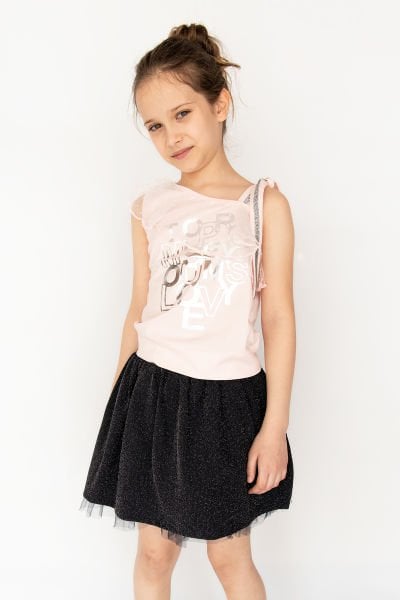 Kız Çocuk Tek Omuz Bağlamalı Body