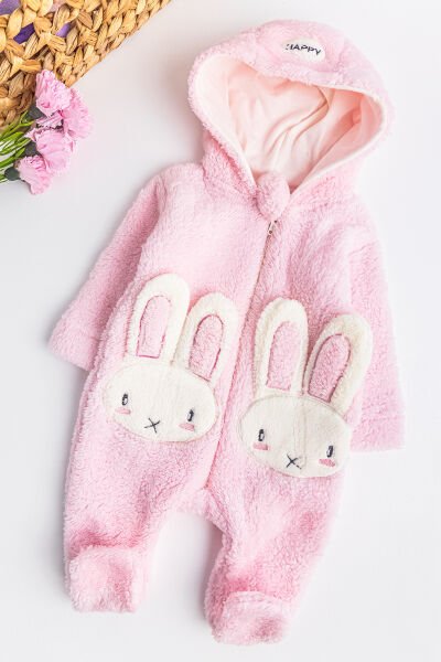 Tavşan Figürlü Peluş Kız Bebek Tulum