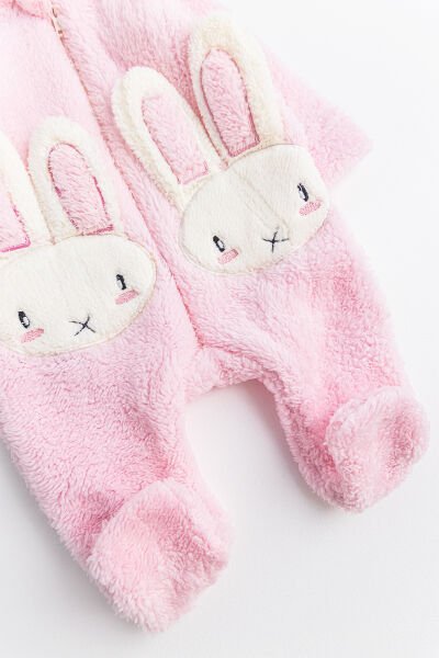Tavşan Figürlü Peluş Kız Bebek Tulum