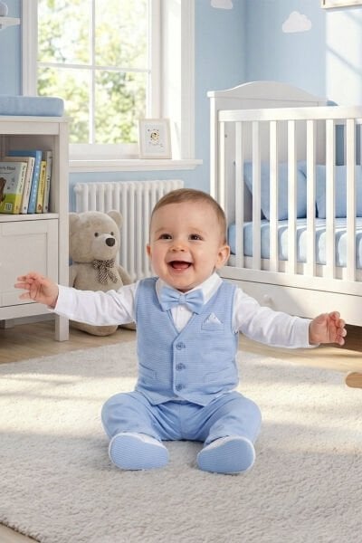 Patikli 5'li Erkek Bebek Mevlüt Takımı Seti