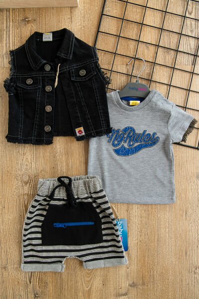 Kot Yelekli Erkek Bebek Takım