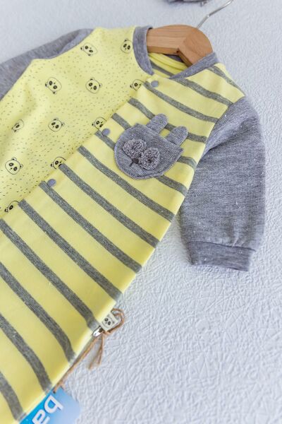 Panda Figürlü Erkek Bebek Tulum