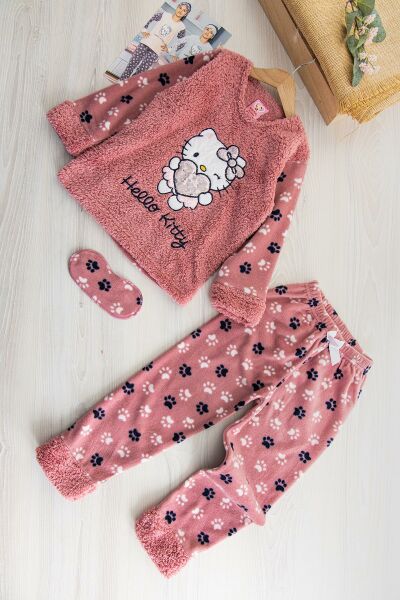Hello Kitty Kız Çocuk Polar Pijama Takımı