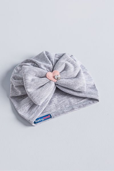 Kız Bebek Bandana Şapka Kalpli Fiyonklu Bebek Bone