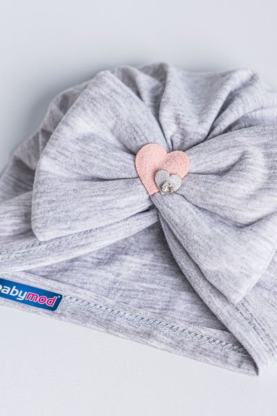 Kız Bebek Bandana Şapka Kalpli Fiyonklu Bebek Bone