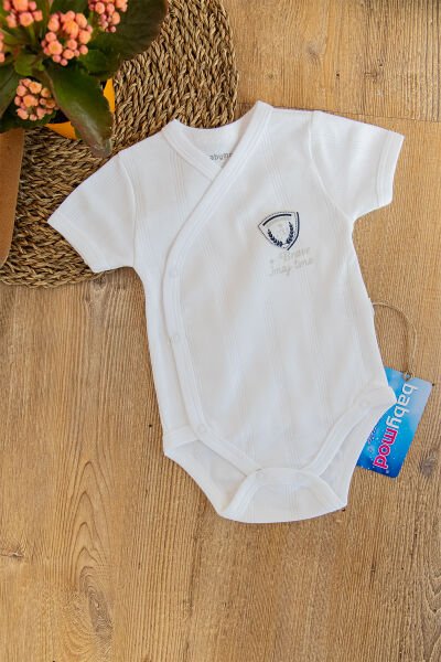 Kruvaze Erkek Bebek Çıt Çıtlı Body