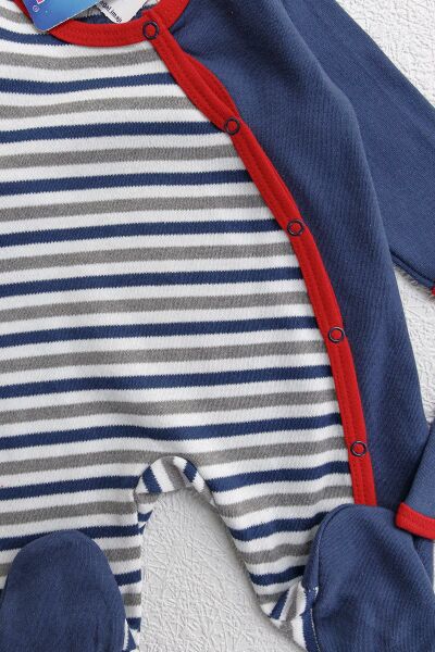 Kuzu Figürlü Uzun Kollu İkili Bebek Tulum Takımı