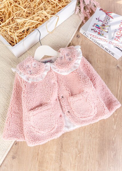Welsoft Kışlık Kız Bebek Mont Hırka SOMON - 6 Ay