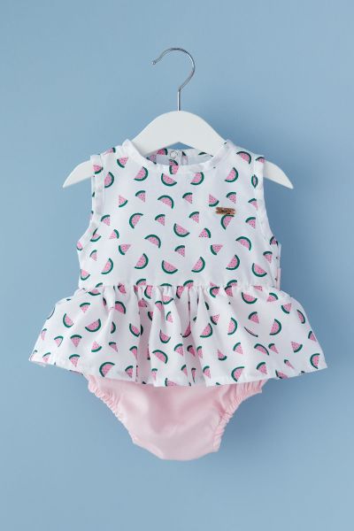 Kız Bebek Elbise Karpuz Desenli Bebek Elbise