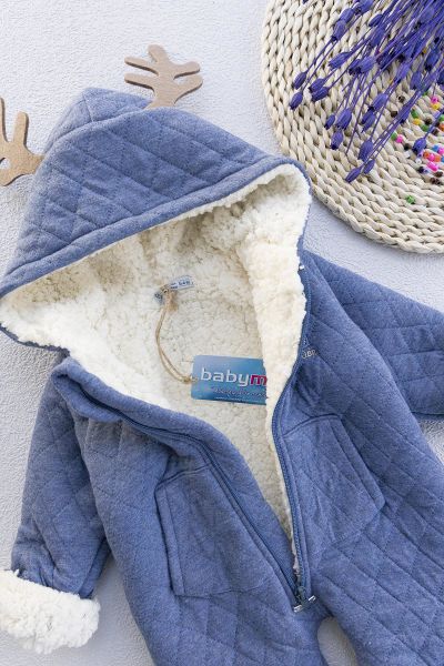 Geyik Figürlü Peluş Astarlı Erkek Bebek Astronot Tulum
