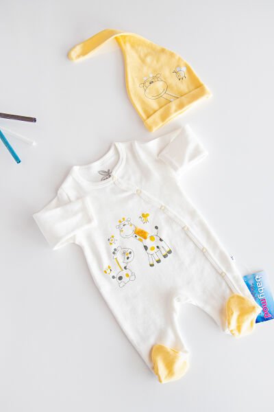 Babymod Layette Zürafa İşlemeli Tulum Bebek Takım