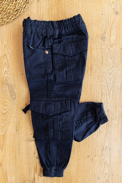 Gabardin Çocuk Kargo Pantolon